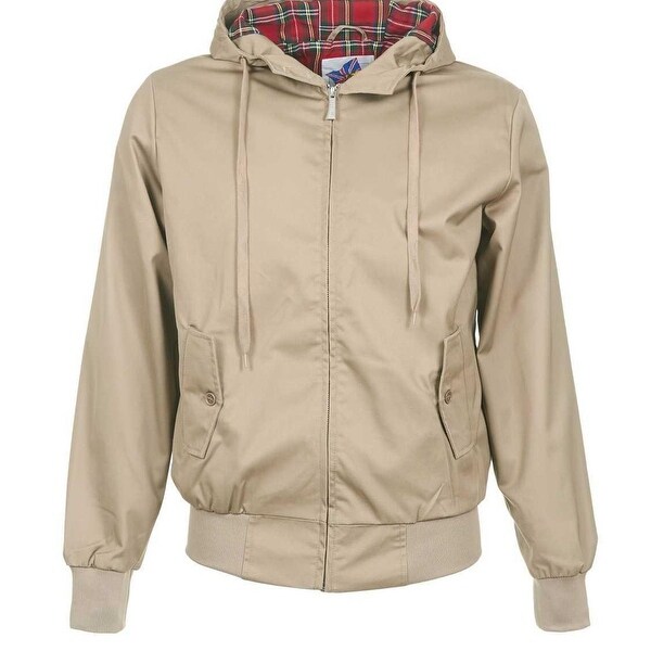 Download Shop Harrington Beige Mens Size XL Front-Zip Hooded Rib ...