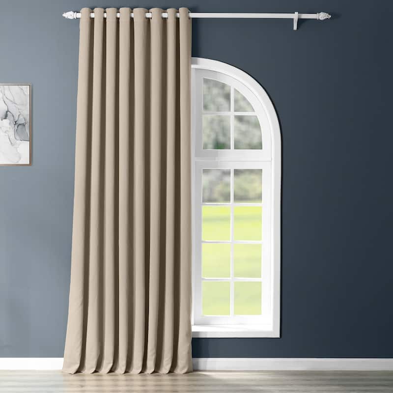 Exclusive Fabrics Extra Wide Room Darkening Grommet Curtain 120 Inch (1 Panel) - classic taupe