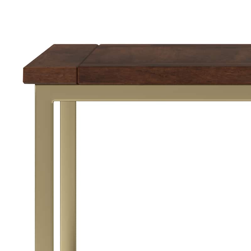 WYNDENHALL Rhonda SOLID MANGO WOOD & Metal 22" Wide Square Industrial End Side Table - 22 W x 22 D x 22 H