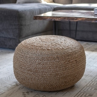 The Curated Nomad Molino Round Woven Pouf
