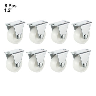 4-Pack Mini Fixed Casters, 1 Inch Low Profile Wheels With TPE Rubber, For Furniture, Carts, Cabinets (Load 105 Lbs)