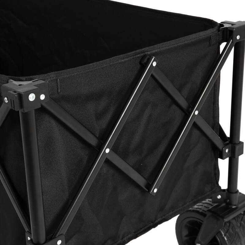 Foldable Wagon with All-Terrain Wheels & Drink Holders, 220lb Capacity