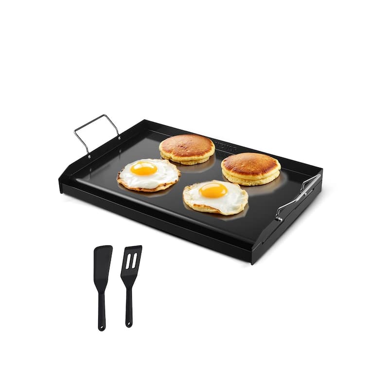 Flat Top Griddle Universal BBQ Grill Pan Cookware - Carbon Steel - 25x16 inch