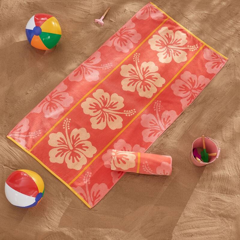 Linery & Co. 100% Cotton Jacquard 2 Pack Summer Beach Towels