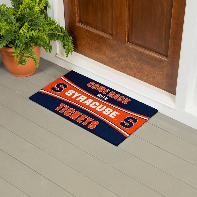 Syracuse University 28 in. x 16 in. PVC "Come Back With Tickets" Trapper Door Mat