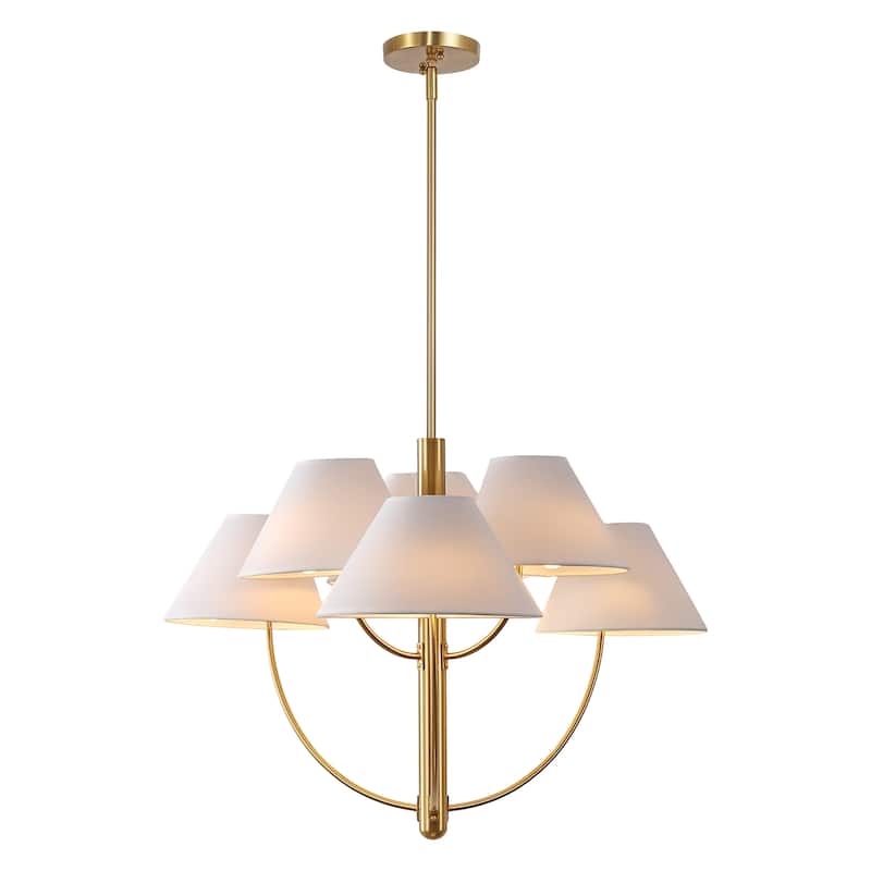 SAFAVIEH Lighting Madsen, 6 Light, 32-inch, Metal Chandelier - 32"W x 32"D x 60"H