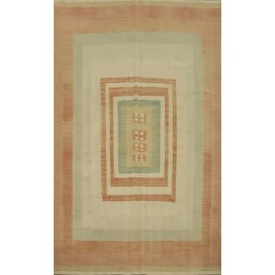 Hand Woven Oriental 100% Wool Carpet Southwestern Modern Multi-Colored Kilim Area Rug - 7' 10'' X 5' 4''
