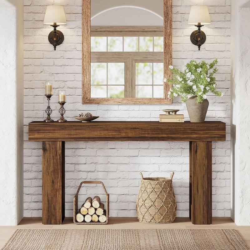 63" Wooden Console Table, Rectangular Sofa Table for Behind Couch, Entryway, HallwayLiving Room