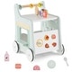 preview thumbnail 6 of 5, 2-in-1 Wooden Baby Walker Montessori Activity Center w/ Wheels Light Green