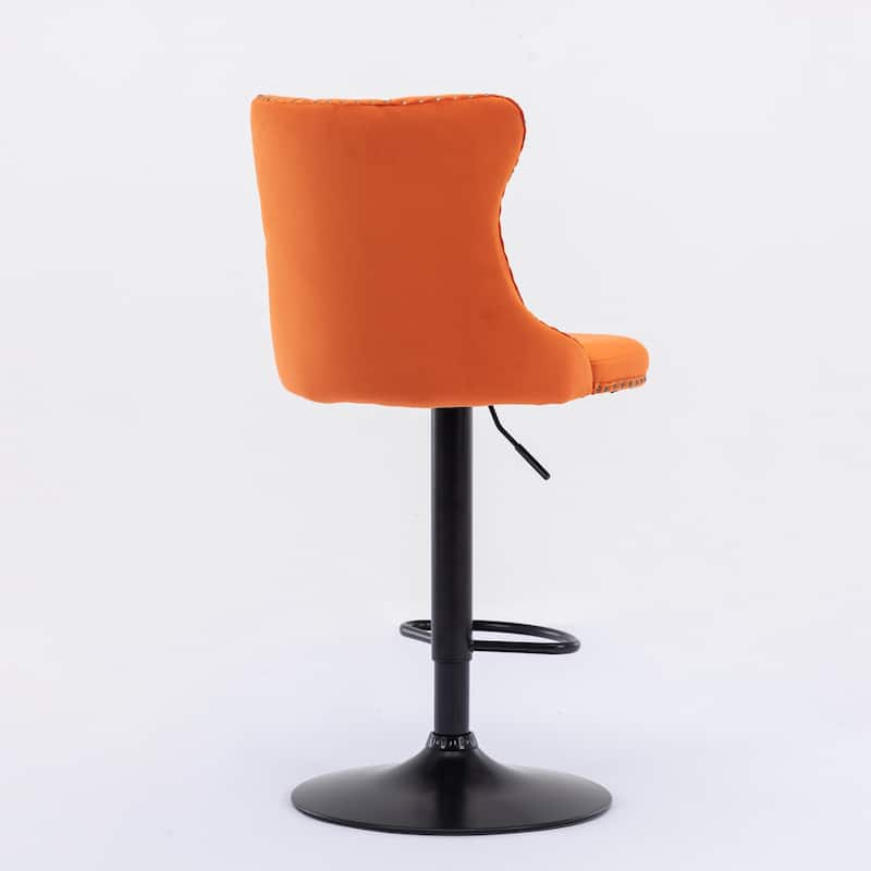 Modern Upholstered Bar Stools with Backs Comfortable Tufted for Home Pub and Kitchen Island