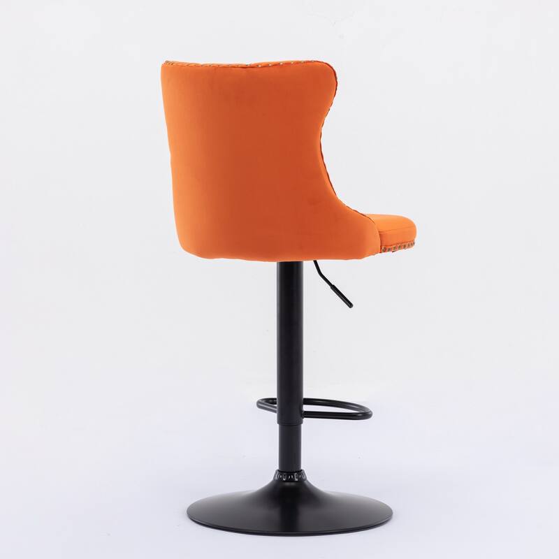 Modern Upholstered Bar Stools with Backs Comfortable Tufted for Home Pub and Kitchen Island,Set of 2