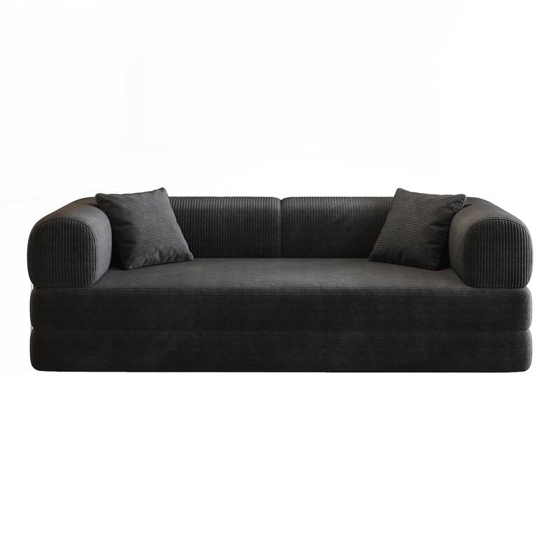 Compression Sofa,Convertible Floor Sofa Bed-with Pillow Back Support Armrest,Comfy Futon Couch Sleeper Bed