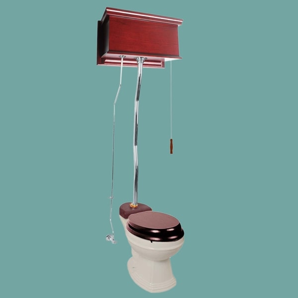 Cherry High Tank Z-Pipe Toilet Elongated Biscuit Bowl