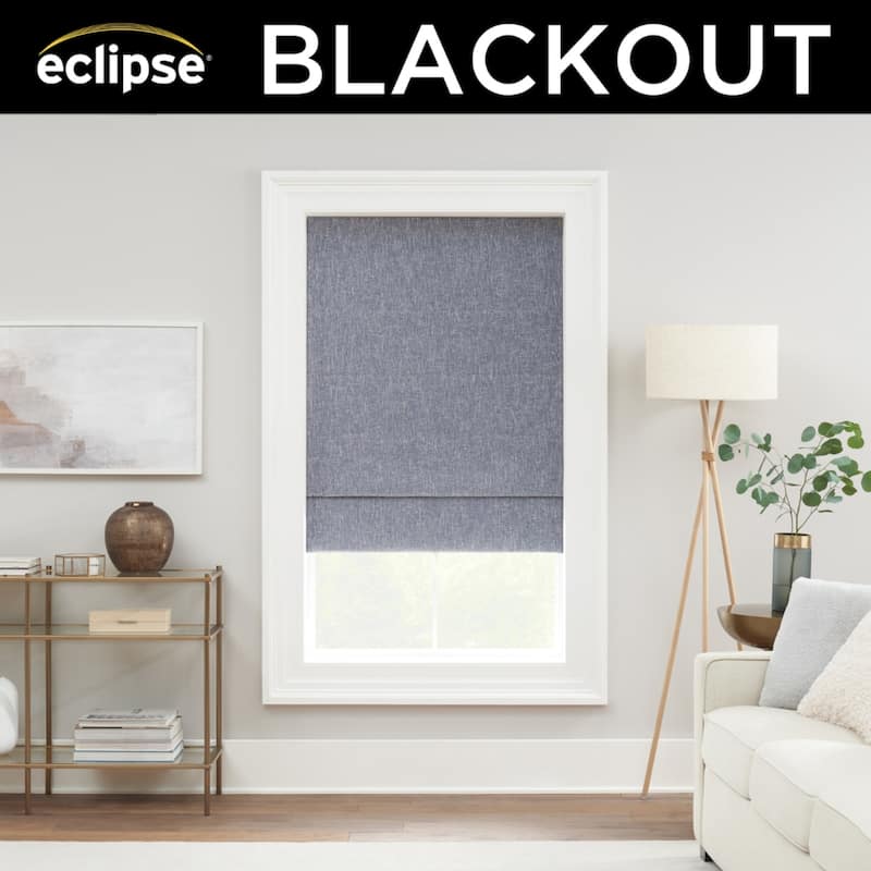 Eclipse Drew Textured Solid 100% Total Blackout Cordless Roman Shade
