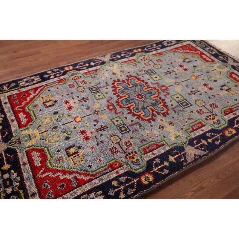 Geometric Kazak Oriental Accent Rug Handmade Traditional Wool Carpet - 3'0"x 4'11"