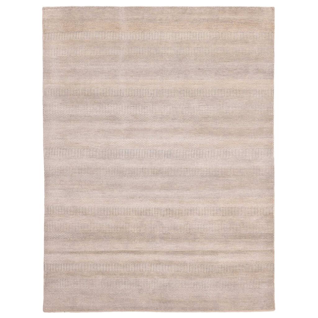 ECARPETGALLERY Hand-knotted Finest Silk Shadow Grey Silk, Wool Rug - 8'0 x 10'3