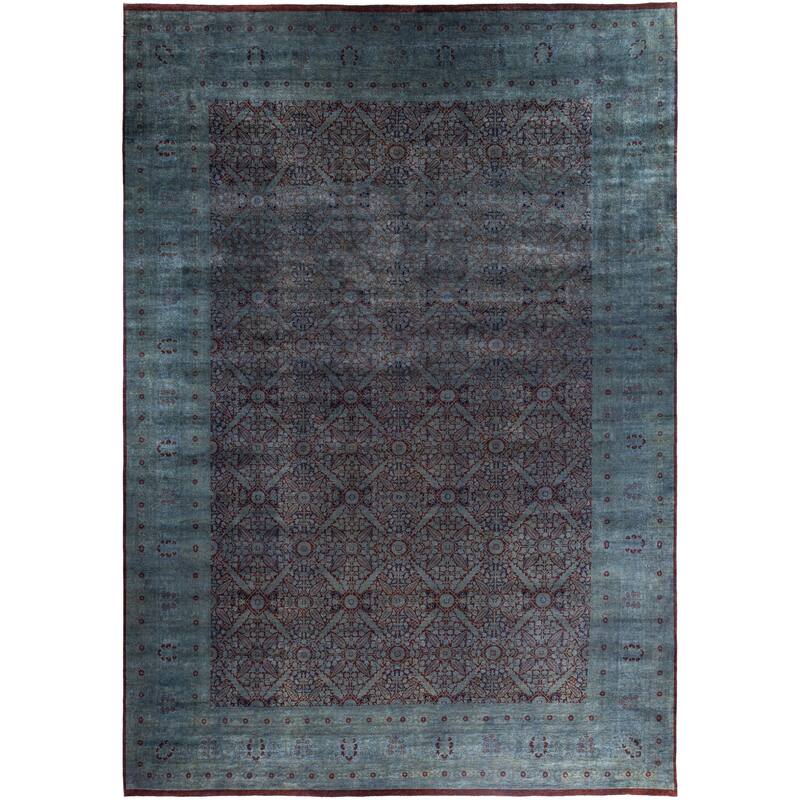 Overdyed One-of-a-Kind Hand-Knotted Area Rug - Gray - 12' 2" x 17' 4"