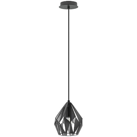 Eglo Carlton 3 Black and Silver 1-Light Geometric Pendant