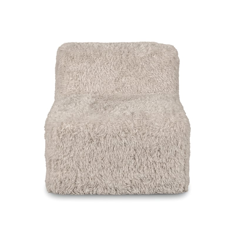 Furniture of America Ylena Modern 5-Piece Faux Fur Foam Modular Armless Compressed Sectional Sofa with Ottoman