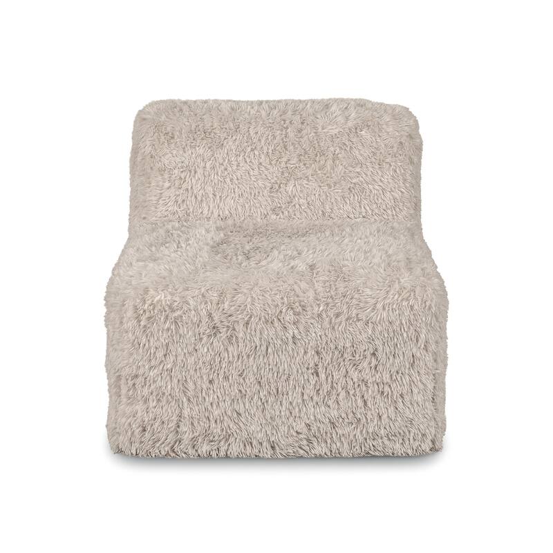 Furniture of America Ylena Modern 5-Piece Faux Fur Foam Modular Compressed Sectional Sofa