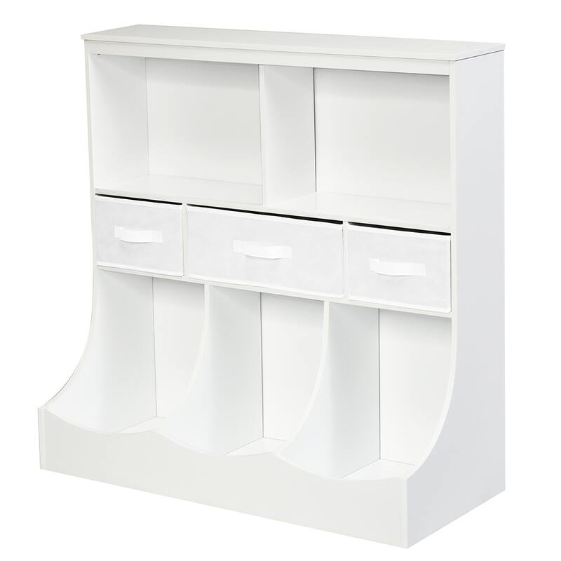 Costway Freestanding Multi-Bin Storage Cubby with 3 Baskets - See Description