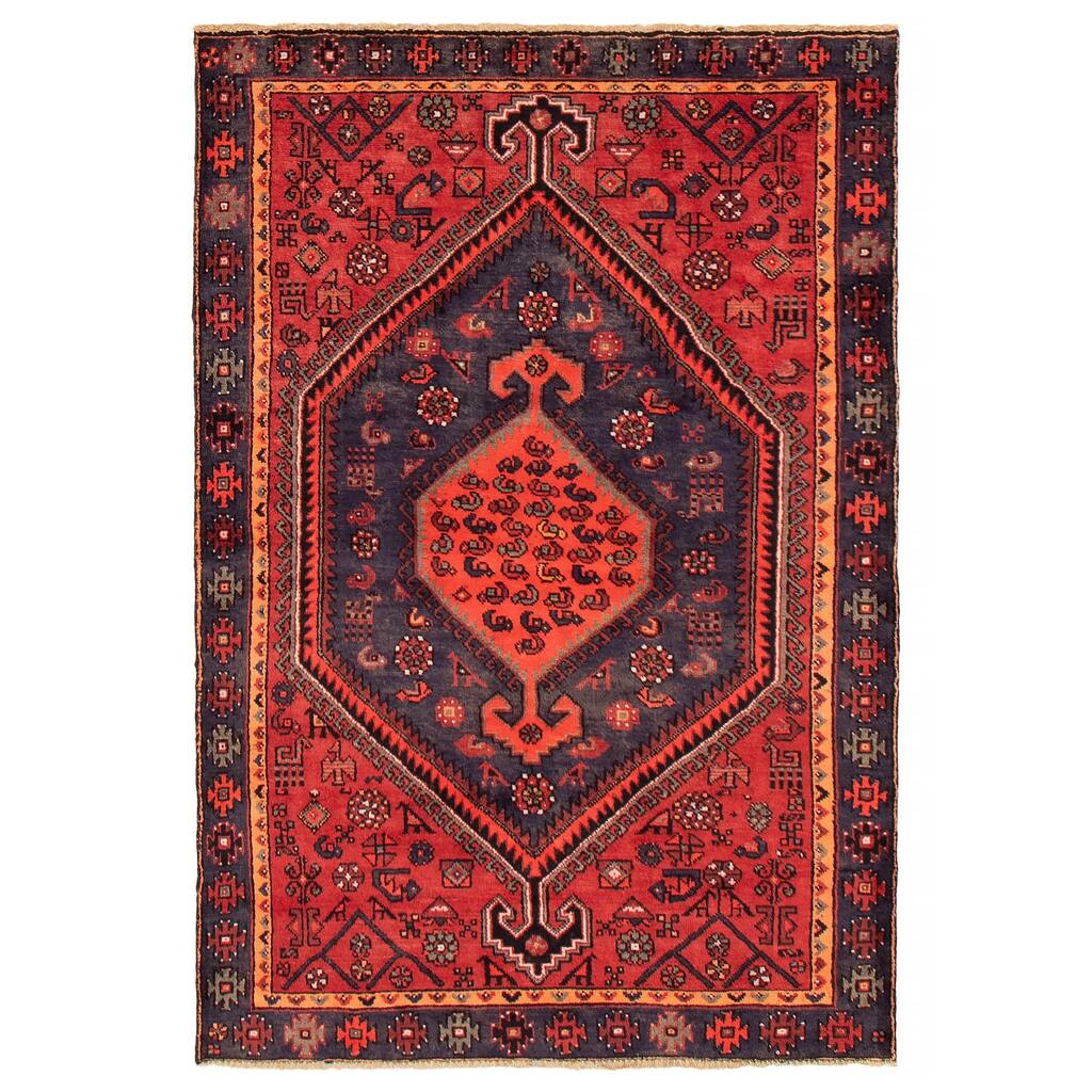 ECARPETGALLERY Hand-knotted Andelz Red Wool Rug - 4'5 x 6'6