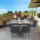 preview thumbnail 6 of 30, Seats of 7 & 9 Outdoor Dining Table Sets, Expandable Rectangular Metal Dining Table and 6 / 8 Rattan Chairs