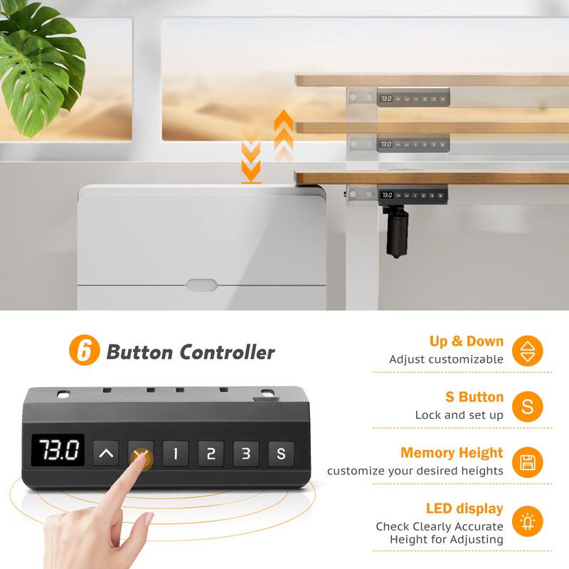 Electric Standing Desk - Adjustable Height Computer Workstation with Memory Settings for Home Office, Gaming & Study