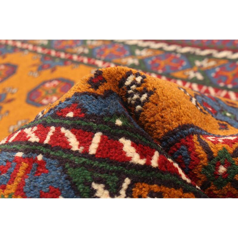 ECARPETGALLERY Hand-knotted Uzbek Kargahi Copper Wool Rug - 2'6 x 6'9