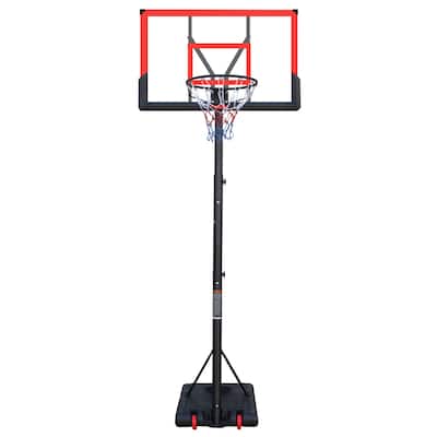 Basketball Hoop 5.73-10FT Height Adjustable Portable Basketball Goal for Basketball Stand 44in Backboard with Wheels Red