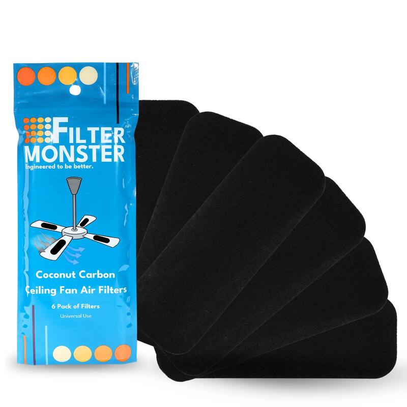 Filter Monster Coconut Carbon Ceiling Fan Filters - 6 Pack