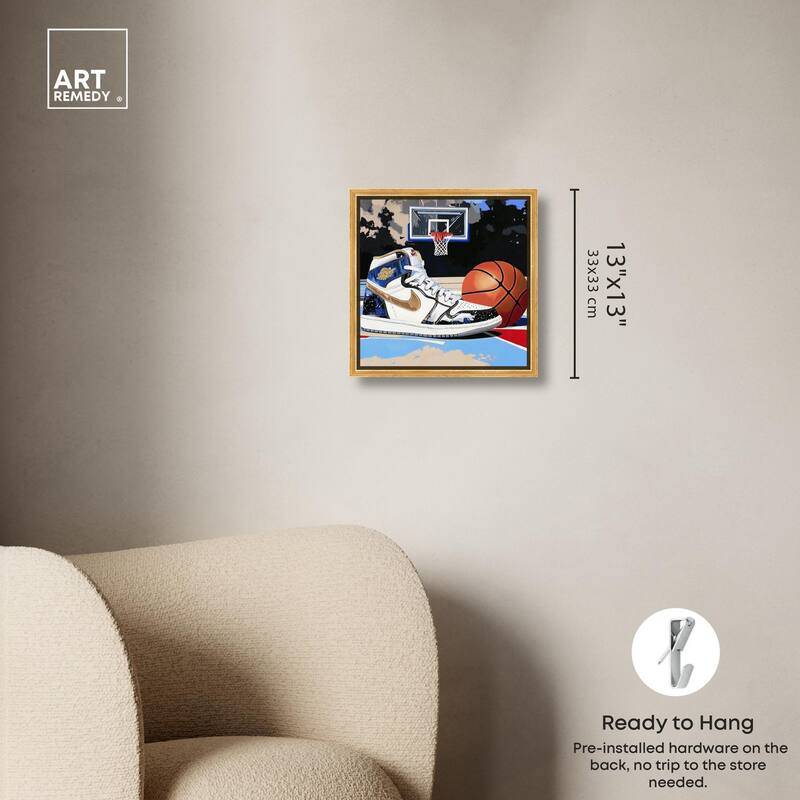 Basketball Court Blues Canvas by Art Remedy