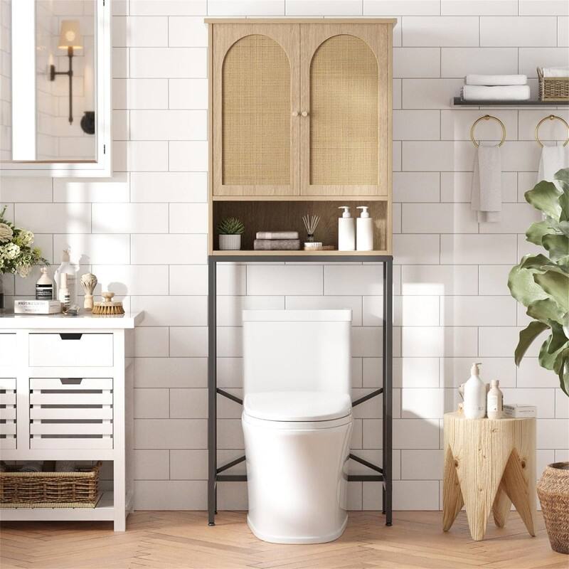 Over The Toilet Storage - 9.8"D x 23.6"W x 68.9"H - 9.8"D x 23.6"W x 68.9"H - natural