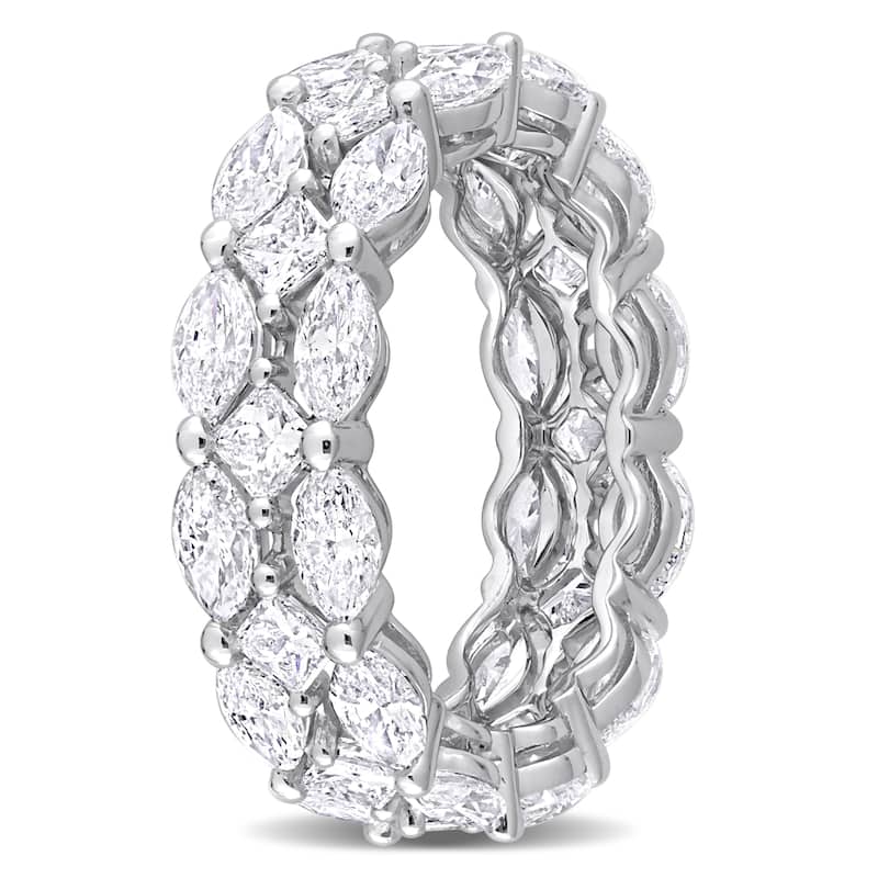 Miadora 4 7/8ct TDW Marquise and Princess-Cut Diamond Full Eternity Band in 14k White Gold