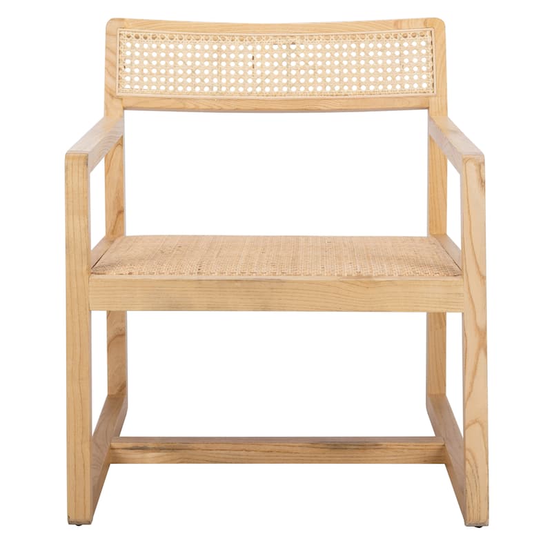 SAFAVIEH Elmina Cane Accent Chair - 27.8" x 25.5" x 29.3" - 28Wx26Dx29H - Natural