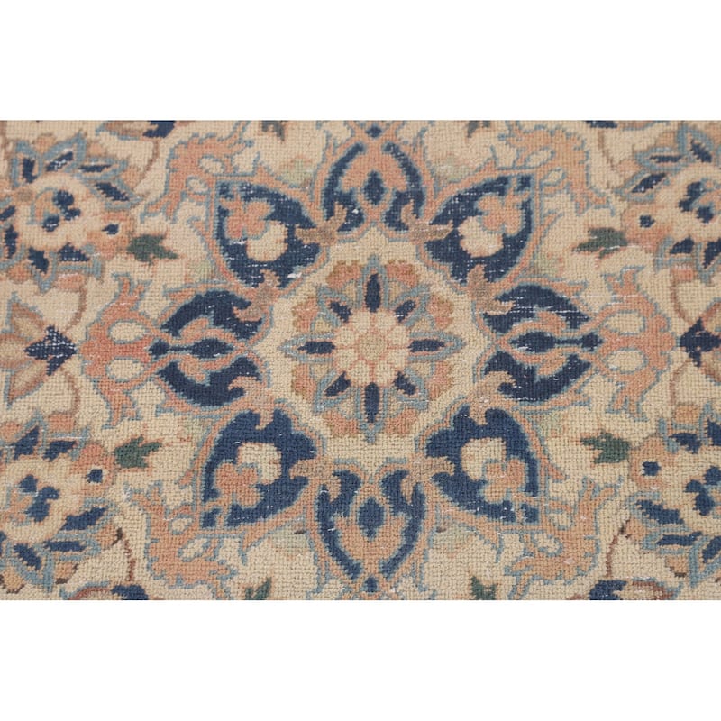 Najafabad Persian Large Vintage Rug Hand-Knotted Wool Carpet - 10'11" x 16'2"