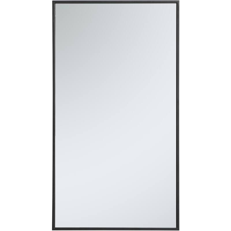 Elegant Lighting Eternity 36" x 20" Rectangular Beveled Metal Framed - Black