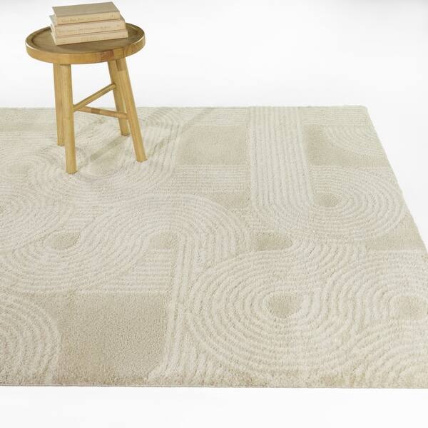slide 2 of 10, Bachmann Art Deco Arches Area Rug 5'3" x 7' - Beige/Cream