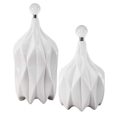 Uttermost Klara White Bottles (Set of 2)