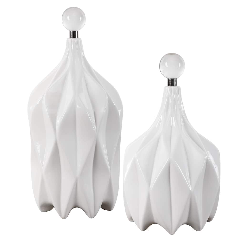 Uttermost Klara White Bottles (Set of 2)