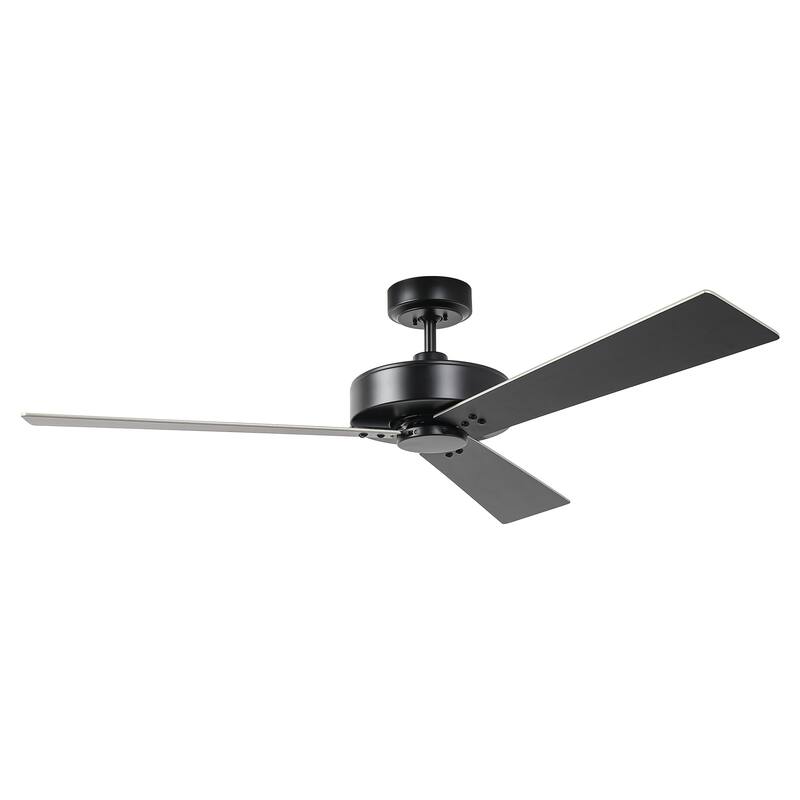 52" Black Modern Ceiling Fan without Light - 52" W x 10.9" H