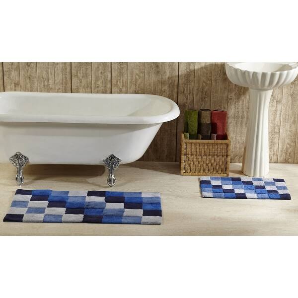 Better Trends Tiles Bath Mat Rug 2 Piece Set 100 Cotton