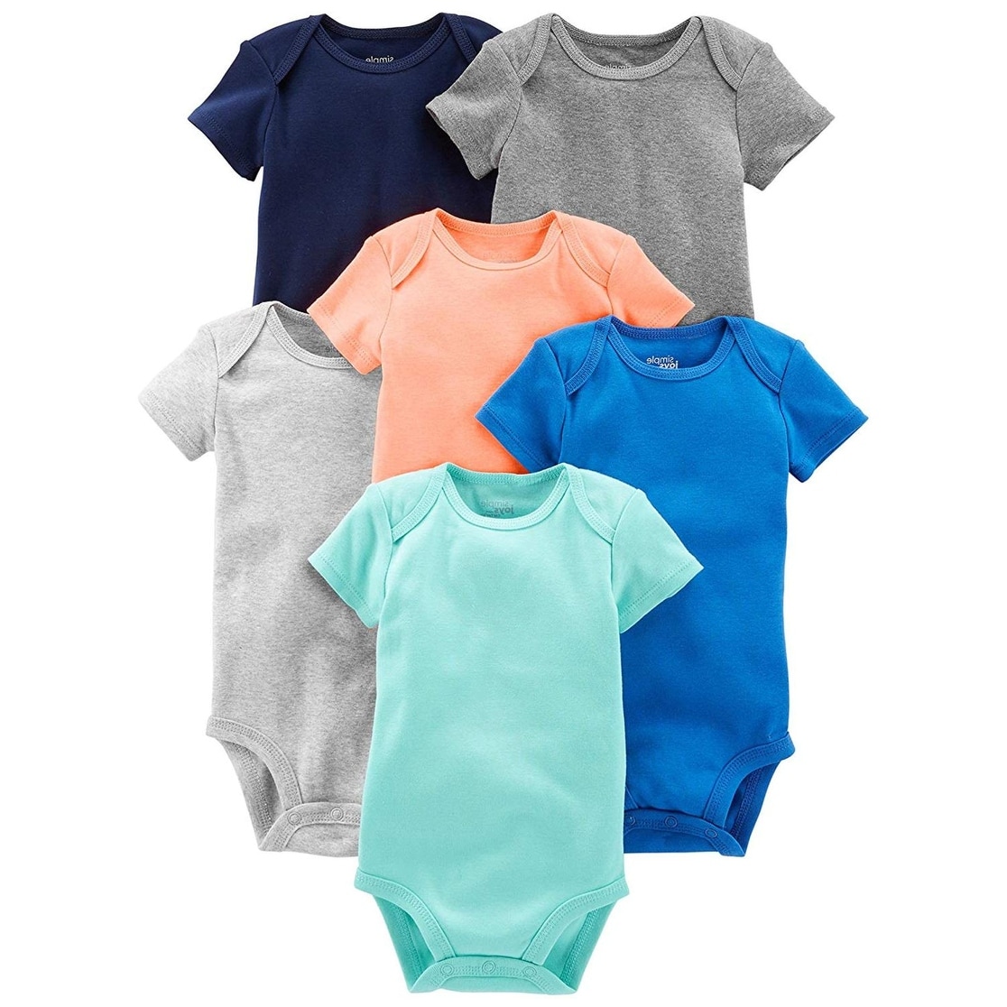 Simple Joys by Carters Baby-Jungen 6-Pack Short-Sleeve Bodysuit 6er-Pack