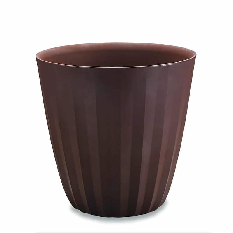 Pleat Modern Pleated Indoor and Outdoor Planter - 19 in - Bark