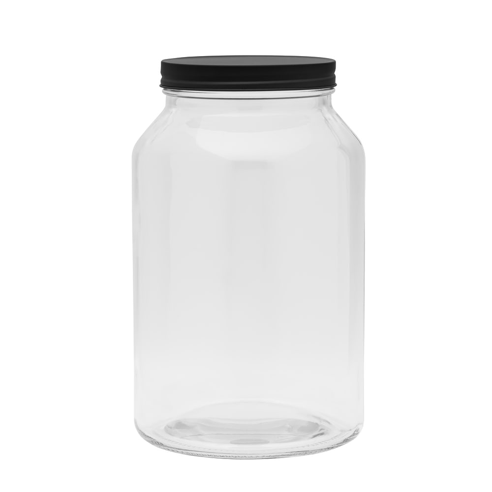 6 Glass Food Storage Containers with Wood Lids 24 oz Airtight Vintage Glass  Jar with Lid Decorative Candy Cookie Jar Clear Glass Canisters Kitchen Storage  Jars for Coffee, Sugar, Spice, Flour