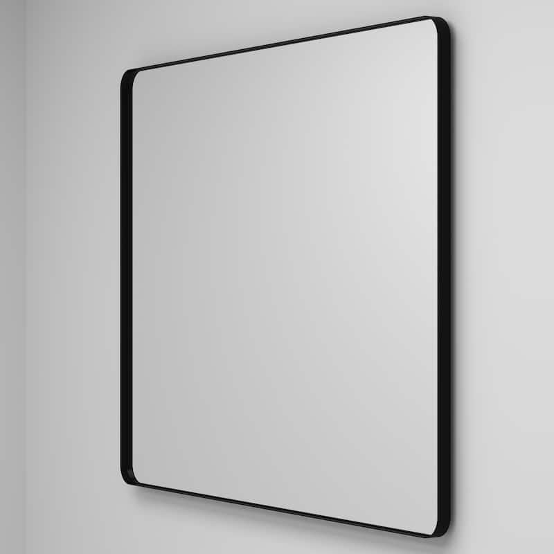 32 Inch Black Rectangular Mirror Metal Framed Mirror Vanity Mirror Dressing Mirror, for Bathroom, Living Room - 40