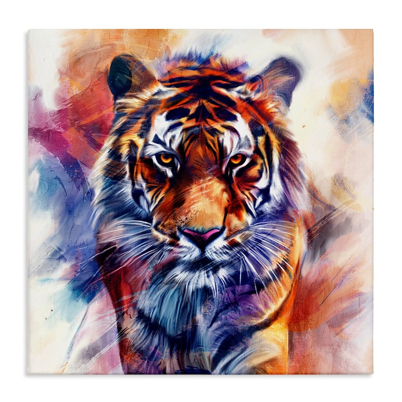 Stupell Fierce Vibrant Tiger Canvas Wall Art Design By Kim Allen - 17 x 17