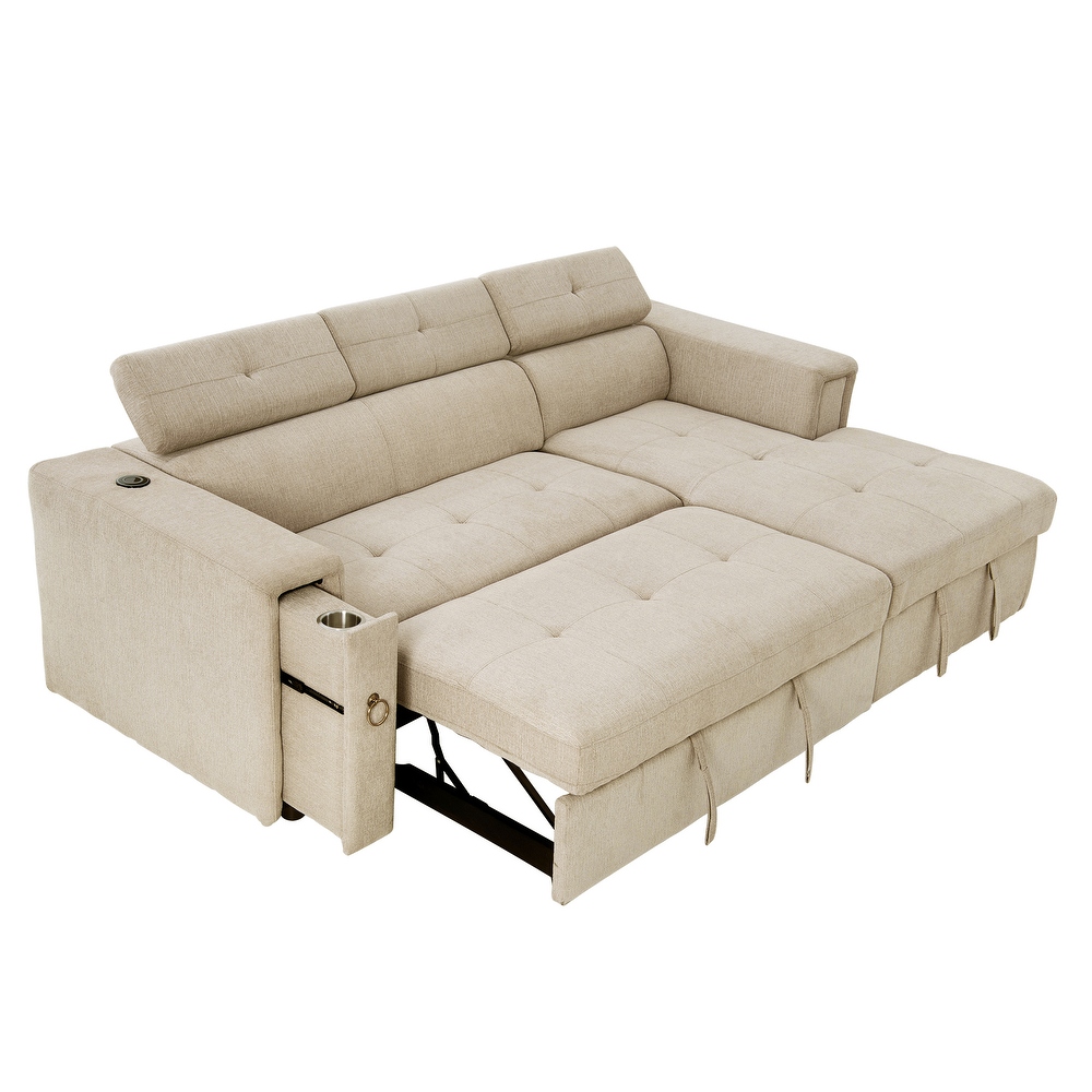 Beige Casual Convertible Sectional Sofas Bed Bath Beyond