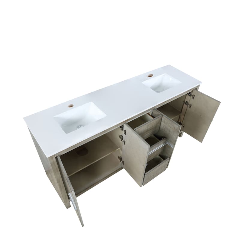 Lafarre 30 in W x 20 in D Rustic Acacia Bath Vanity and White Quartz Top