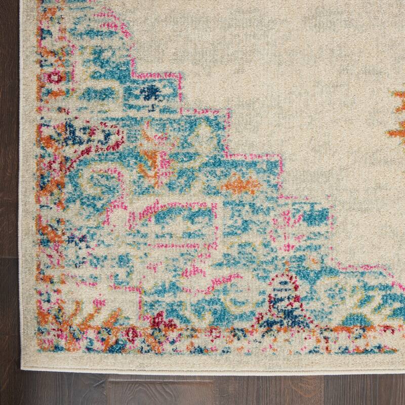 Nourison Cayuga Transitional Ivory/Multi Medallion Area Rug